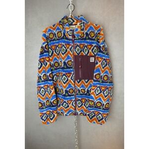 Lucy & Yak Fleece Jacket Full Zip Aztec Diamond Pattern Women's Size L‎